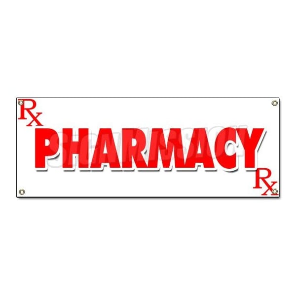PHARMACY BANNER SIGN prescription drugs beauty deliver open medical